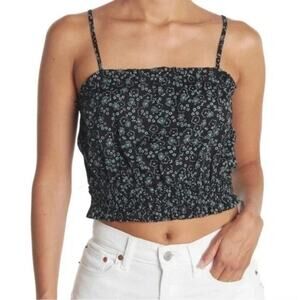 Abound Nordstrom Smocked Floral Cami – XXS Black Sakura Ditsy Print